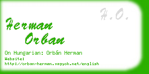 herman orban business card